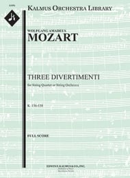 Divertimenti K. 136-138 Orchestra sheet music cover